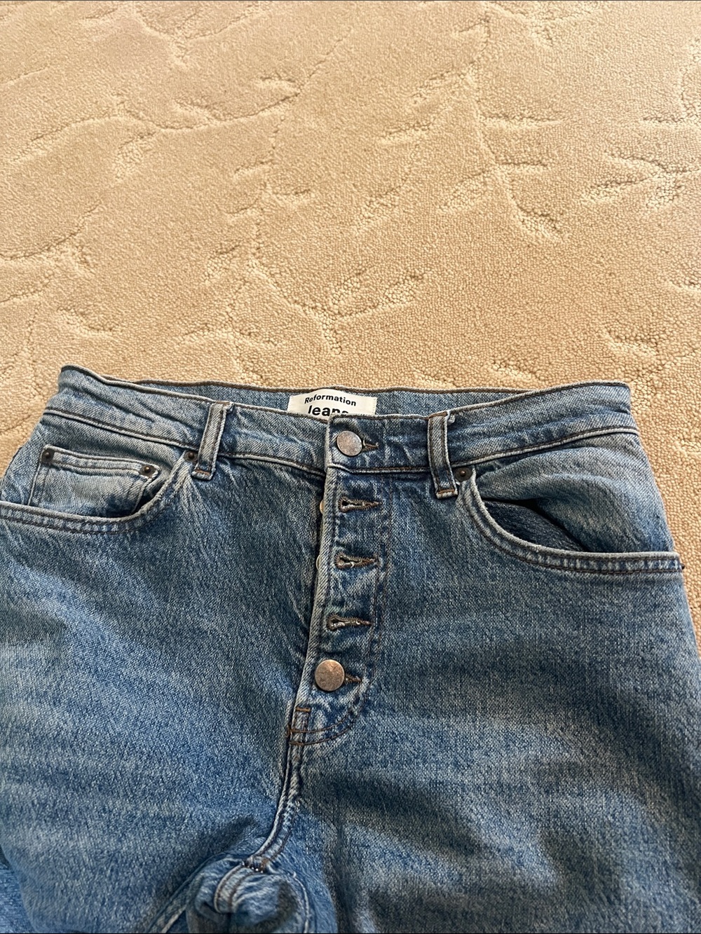 Reformation Peton High Rise Bootcut Jeans Size 28 Distressed Malta Wash - Picture 2 of 6